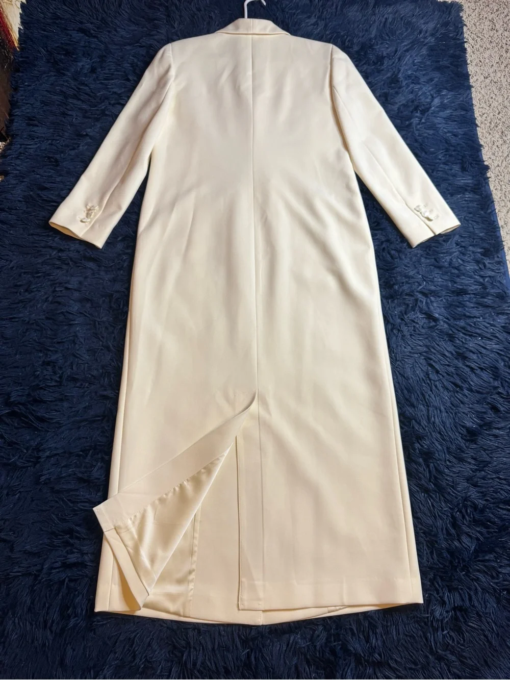 Antonio Melani X Elizabeth Damrich Cocktail Crepe Long Sleeve Full-Length Coat.